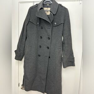 Burberry Gray Long Peacoat (Size 12)